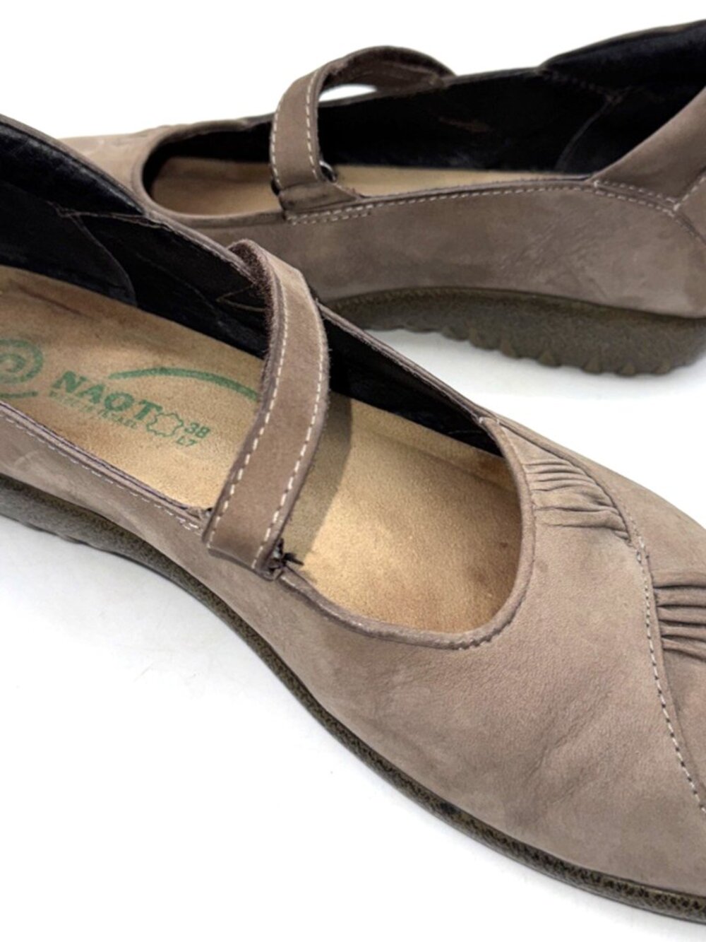 Naot Taramoa Women's 7 38 Beige Nubuck Leather Mary Jane Comfort Koru Cushioned - Picture 10 of 13